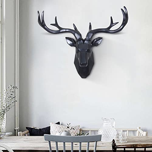 Vardeau Hirschkopf wanddeko,Harz Hirschgeweih Hirschkopf Geweih Hirsch Wandskulptur,Wanddeko Geweih Modern,Skulptur Deko,Wohnzimmer Schlafzimmer Wand Skulptur Wandbehang Simulation