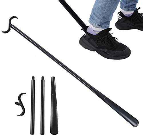Schuhanzieher, Abnehmbarer schuhlöffel lang mit langem Griff,tragbare Schuhe,Socken,Anziehhilfen mit Schuhanzieher,langer schuhlöffel für Senioren,ältere Menschen,Behinderte,Frauen und Kinder