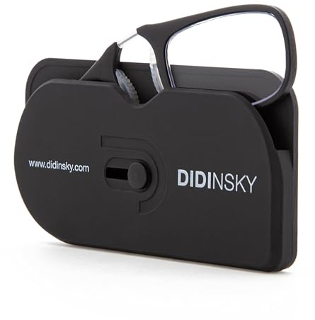 DIDINSKY Moma bügellose Lesebrille ultraleicht 4,8 g Taschenbrille | Bügellose Taschen-Lesebrille, nur 4,8 g, entspiegelt und kratzfest, flexibler Nasensteg, flaches Etui. +1,0 bis +3,0.