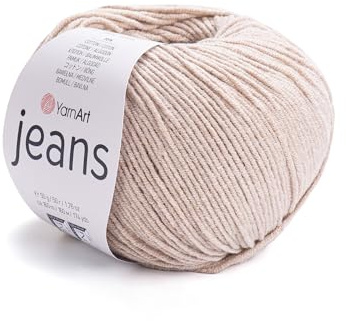 YarnArt, Jeans Sport Yarn, Hilo de algodón suave 55 % algodón, 45 % acrílico, para tejer y hacer amigurumis, 1 madeja/ovillo, 50 g, 160 m, Color 87