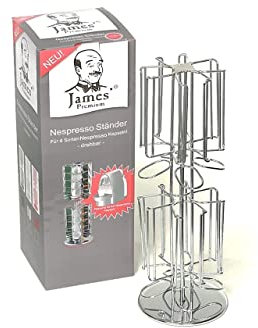 Kaffeekapselhalter kompatibel für Nespresso (40 x Kapseln) - Ständer für Kaffeekapseln NESPRESSO Kaffeepad - Kapseldispenser/Kapselständer/Kapselhalter - 360° Drehbar und Rutschfest
