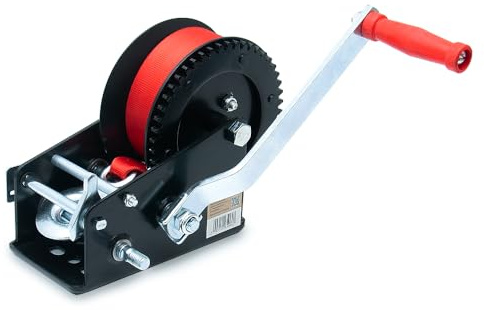 Dragon Winch Treuil Manuel 3500 lbs / 1588 kg avec crochet et ceinture 10m pour les petits bateaux, motos, véhicules et ateliers | Treuil à main à deux vitesses