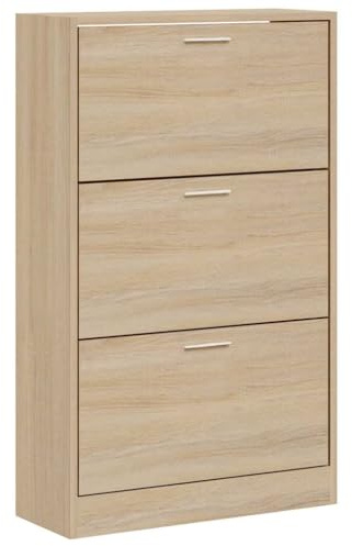 vidaXL Schuhschrank Sonoma-Eiche 63x24x103 cm Holzwerkstoff