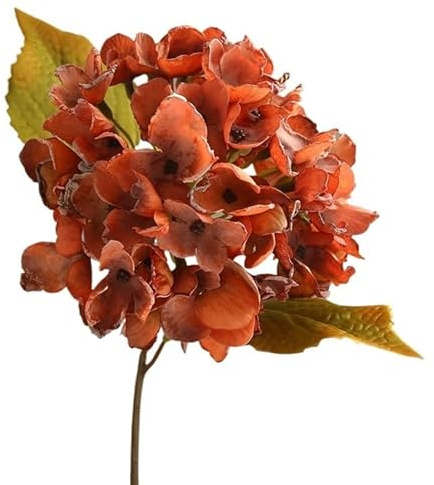 HXSCOO Flores de Seda de hortensias Artificiales for la decoración del hogar (Color : Naranja)