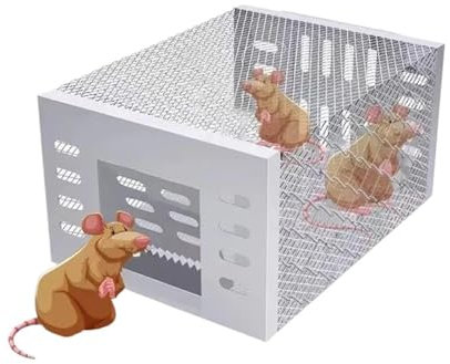 trampas para ratas, trampa para ratones de circulación continua Trampa automática for ratones de alta eficiencia for el hogar, exterminador de roedores y ratas, trampa for ratones inofensiva, jaula au