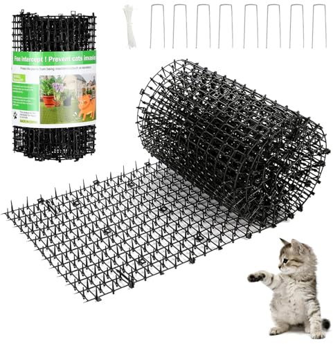 Cat Scat Mat, 78x11.8inch Cat Scat Spike Mat, Cat Scat Mat with Spikes Pet Deterrent Training Mats for Cat Dog Indoor & Outdoor Couch Porch Garden Fence - Keep Cat Away (Length 2m Black)