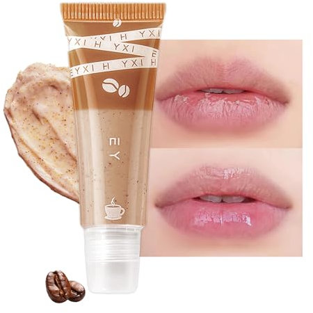 Lip Scrub Care Mask, Coffee Flavouring Lips Exfoliator, Lip Scrubs Balm, Exfoliating Lightening for Dark Lips, Natural Nourishing Fades Lip Lines, Lip Treatment for Women
