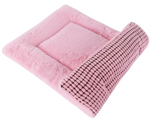 PET SPPTIES Estera de Cama para Perros Cojín Suave y Cálido para Gatos Sofá para Mascotas de Doble Propósito Lavable a Máquina PS085 (75X50 CM, Rosa)