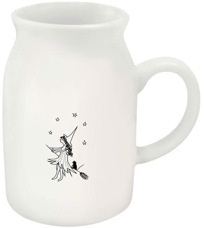 Azeeda 300ml 'Witch with her cat on a Broom Stick ' Ceramic Milk Jug (MJ00013099)