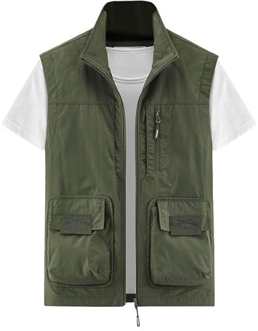 Beokeuioe Fahrrad Weste Damen Windweste Herren Anglerweste Herren Damen Sommer Jacke Leicht Atmungsaktiv Laufweste Herren Damen Arbeitsweste Outdoor Jagdweste Mit Taschen