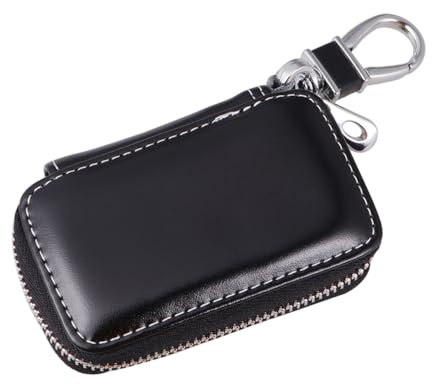 FUNOMOCYA Bolsa de Cuero para Llaves de Coche Porta Llaves de Coche Cierre Colgante Gran Capacidad para Hombre y Mujer