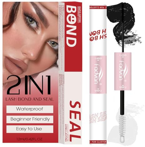 FADVAN Lash Bond y Seal Pegamento de Pestañas Negro 72H Pegamento Extensión de Pestañas Individuos Cluster Adhesivo DIY Glue 12ml
