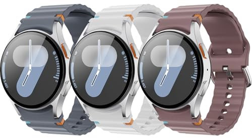 3 Stück Silikon Armband Kompatibel mit Samsung Galaxy Watch 7 FE 6 5 4 40mm 44mm/ 5 Pro 45mm/ Watch 6 4 Classic 43mm 47mm 42mm 46mm Damen Herren BPW