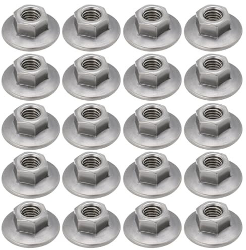 ECSiNG 50Pcs M6x1.0 19MM OD Écrou Autobloquant à Bride Hexagonale élargie Écrous à Bride Hexagonale en Acier Au Carbone pour L'industrie Du Meuble Et Du Bricolage