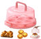 WBYNB Porta Tartas Redondo, Caja de Transporte de Pasteles, Porta Tartas Redondo con Tapa, Portatartas de Plásticos, Adecuado para Cajas de Transporte para Pasteles, Postres, Frutas, Pizzas