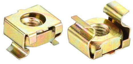 QUARKZMAN Dadi a Gabbia M5 per Armadi Rack Server, Acciaio al Carbonio Zincato Giallo, Confezione da 5