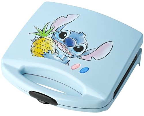 Select Brands Disney Lilo & Stitch Grilled Cheese Sandwich Maker - Kitchen Appliances - Ceramic Nonstick Cooking Plates - Panini Press - Imprints Stitch Image - Dual Sandwich Machine