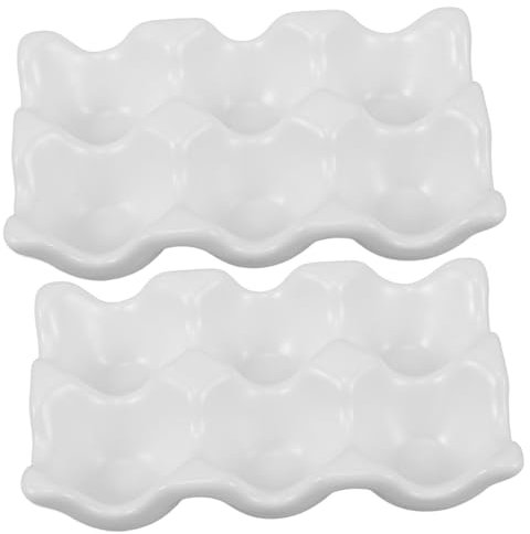 Mipcase Étagère à Œufs En Céramique Blanche, Support Réutilisable Pour Réfrigérateur, Boîte à Œufs Pratique Pour Rangement Optimisé Cuisine, Porte-œufs Multifonctionnel Pour Maison Et Comptoir