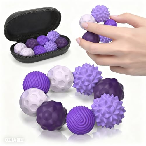 Goorder Bolas Magnéticas de Silicona para Ansiedad, Kit de 8 Unidades Juguetes Sensoriales Adultos/Adolescentes, Juego Silencioso con 4 Texturas, Regalo Antiestrés para Oficina
