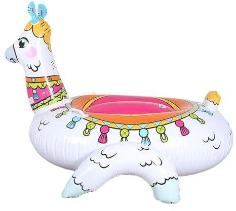 Aufblasbarer Lama-Pool-Schwimmer, Aufblasbares -Floß, Schwimmendes Lounger-Design, Leckresistentes Design, Vinylmaterial, 150x130 X 104 cm, Für Lustige Sommerfarben, Groß, Lake River, Lake River