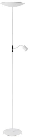 Eglo Conivarino - Lampada da terra a LED, soggiorno con luce verso l’alto lettura flessibile, dimmer touch, in acciaio di colore bianco, caldo 170 cm