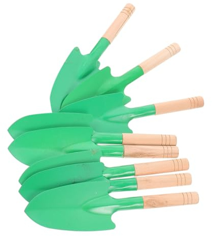 Hemobllo Lot De 8 Mini-pelles à Main Jardinage Manches en Bois Et Têtes en Métal Outils De Jardinage Légers Et Multifonctions pour Creuser, Transplanter Et Désherber en Extérieur
