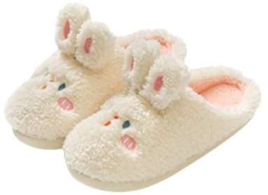 Filttofflor dam ull – tofflor dam djur vinterskor inomhus och utomhus halkfria tofflor bekväma tofflor varma filttofflor mjuka stugskor bomullstofflor unisex tofflor, Beige, 40 EU
