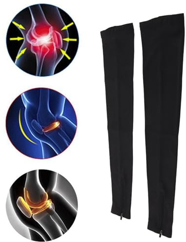 Mantenga las Mangas Calientes de las Piernas Baloncesto Elástico Antideslizante para Invierno Verano para Conducir M Negro 1 par para Andar en Bicicleta, Conducir (calentadores de piernas