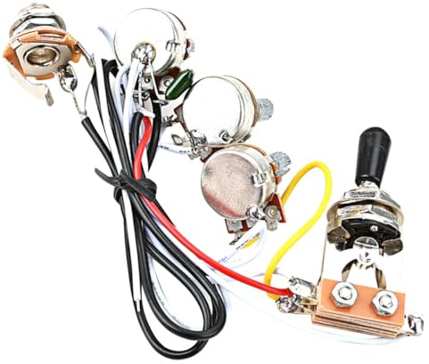 MAGICLULU Faisceau Potentiomètre Filaire pour Guitare Électrique Harnais Pré-câblé avec Interrupteur à Bascule Accessoires Durables pour Volume et Tonalité Installation Rapide et Résistante