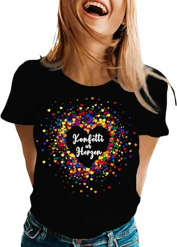 Konfetti im Herzen - Karneval Fasching Kostüm Damen T-Shirt