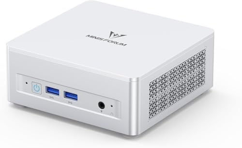 MINIS FORUM UM870 Slim Mini PC, AMD Ryzen 7 8745H (8 cœurs / 16 Threads, Jusqu’à 4,9 GHz), 32 Go DDR5, SSD PCIe 4.0 512 Go, USB4, HDMI 2.1, DP, 4× USB-A, Wi-FI 6E, Bluetooth 5.2