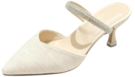 Genérico Zapatos Mujer Parte Superior Texturizada Correa Strass Punta Afilada