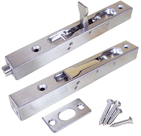 Smbbit 2 Pack 6 Inch (150MM) 304 Stainless Steel Security Door Fireproof Composite Door Guard Bolt Latch Slide Bolt Lock