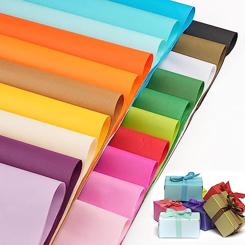 Svalor 60 fogli di carta velina, 70 x 50 cm, carta da imballaggio, carta velina colorata per fai da te e hobby creativi(20 colori), 20SE-XUELIZHI-1
