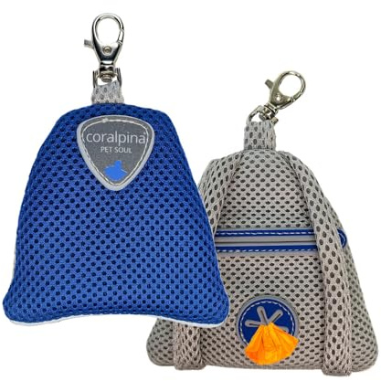 coralpina - Zainello Cinquetorri, Contenitore Porta Sacchetti Igienici per Cani, Design Moderno, Ideale da Portare Durante Le Passeggiate, per Rotolini Sacchetti, Colore Blu