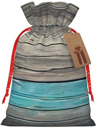 Planks Verwitterte Alten Look Wiederverwendbare Weihnachten Und Festival Geschenktüten,Geschenkverpackung Taschen Stilvolle Stoff Handgefertigte Taschen