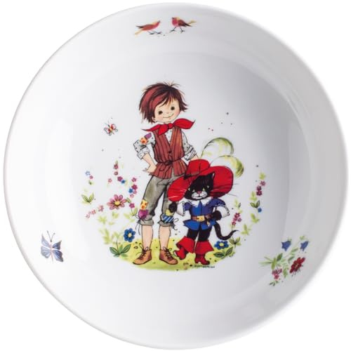 KAHLA 203418A50850C Kids tiefer Teller 18 cm Gestiefelter Kater | Suppenteller mit Gestiefelter Kater Design aus Porzellan