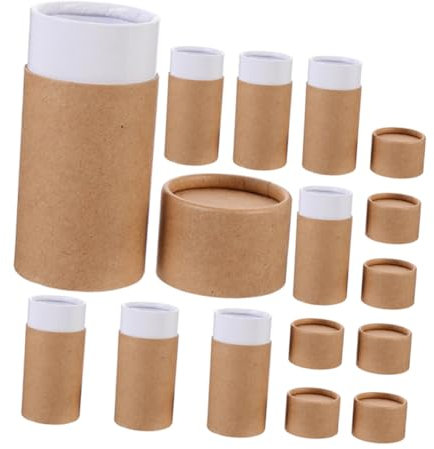 Lurrose 8stücke Aufbewahrungsboxen Aus Kraftpapier Pappröhren Zum Basteln Kleine Papierröhren Mit Deckel Verpackungsbox Für Ätherische Öle Runde Röhrenbox Für Teeblätter