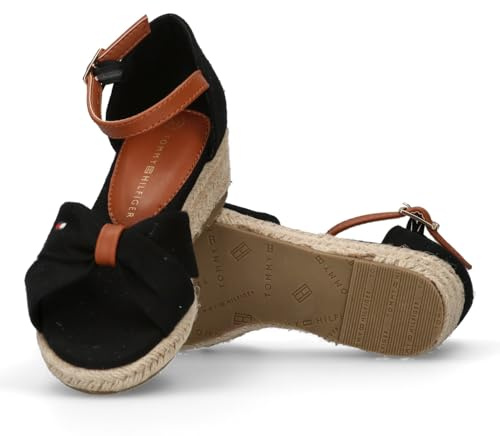 Tommy Hilfiger sandali in corda con plateau, Karin, nero, 39