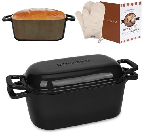 Oval Enameled Dutch Oven for Bread Baking - 3.6QT Cast Iron Sourdough Bread Pan with Lid