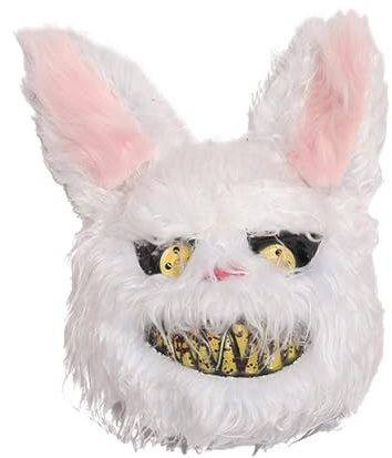 HSYWSH-Halloween Gruselige Häschen Maske gruselige Blutige Hasenmaske Blutige Kaninchen Maske Horror Hasenmaske pelzige Hasenmask für Erwachsene Halloween Cosplay