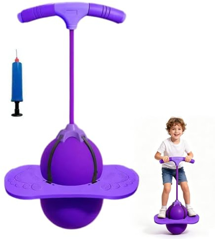 BRTNUP Balance Jumping Ball, Stick Pump Bounce Ball Jump Toy Jumper Ball With Handle Exercise Balance Fähigkeit High Board Strong Grip Deck Sticks Outdoor Fun