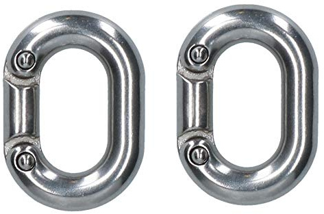 2 x 6mm chaîne maillon de jonction en acier inoxydable de qualité Marine Manille Split DK70