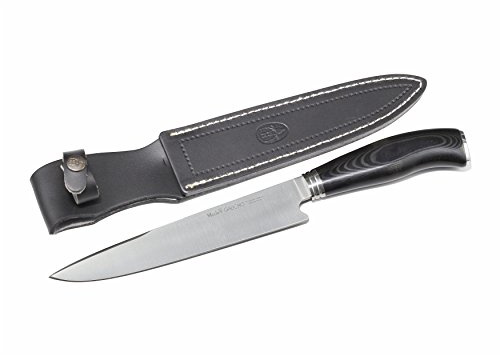 Jagdmesser Muela GAUCHO Gaucho-20M, Gesamtgröße von 32,5 cm, schwarz Micarta Griff, Griff und Edelstahl Zwinge + Mehrzweck-Geschenkkarte