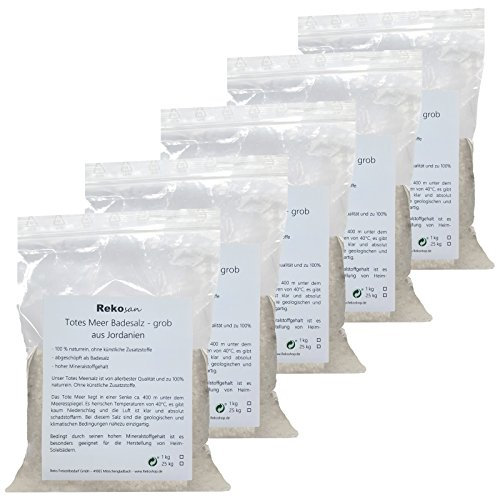 Rekosan Totes Meer Salz 5 x 1 kg Badesalz aus Jordanien Meersalz grob