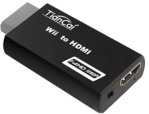 Tihokile Adaptateur wii hdmi, HD 1080p avec Sortie Audio 3,5 mm et Hdmi, Prend en Charge Tous Les Modes D'Affichage Wii pour Wii Monitor Projector TV (Blanc)