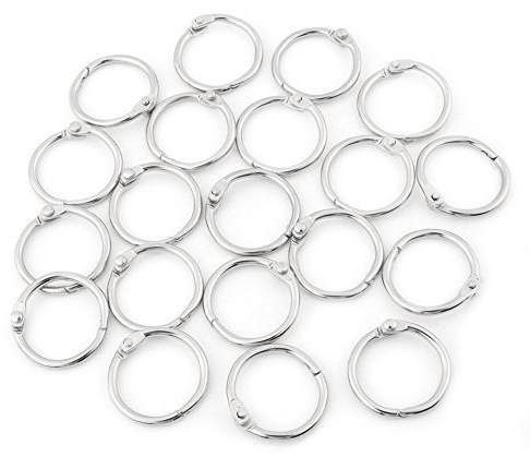 20 Stück Runde Metall Klappringe, Vernickelt Klappbuch Binder Split Ringe, Keychain Split Schlüsselanhänger Clip für DIY Craft Scrapbook/Fotoalbum/Memo/Menü (38mm)
