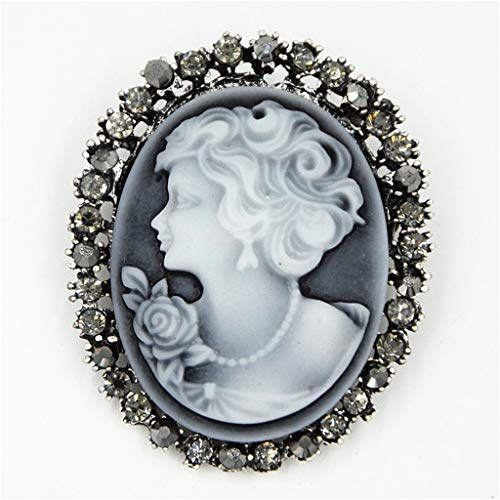 JAGETRADE Brosche Party Queen Lady Vintage viktorianischen Design Cameo Bronze Brosche