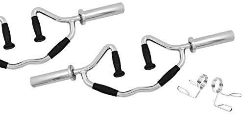 Bad Company Olympia Tri-Trap Bar inkl. Federverschlüssen 50/51 mm l Spezielle Hantelstange für effektives Trizeps- und Schulter-Training l Max. Gewichtsbelastung bis zu 180 kg