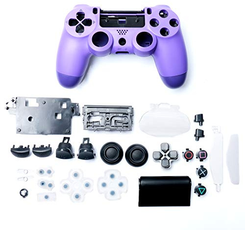 HUAYUWA Custodia in plastica per controller di gioco con pulsanti di ricambio, per Playstation 4 Slim 4.0 JDM-040 (Versione V1), colore: viola